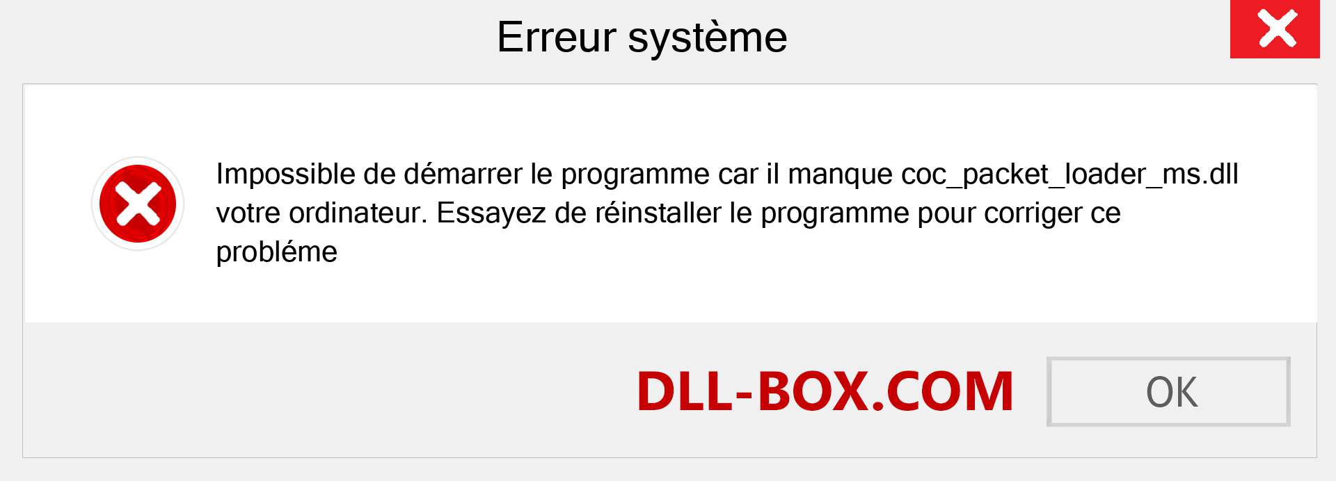 Le fichier coc_packet_loader_ms.dll est manquant ?. Télécharger pour Windows 7, 8, 10 - Correction de l'erreur manquante coc_packet_loader_ms dll sur Windows, photos, images