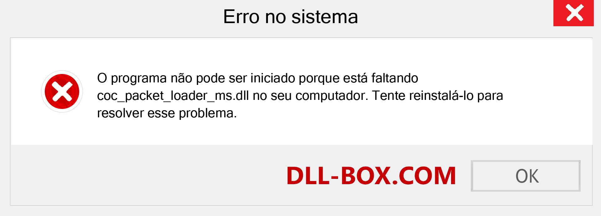 Arquivo coc_packet_loader_ms.dll ausente ?. Download para Windows 7, 8, 10 - Correção de erro ausente coc_packet_loader_ms dll no Windows, fotos, imagens